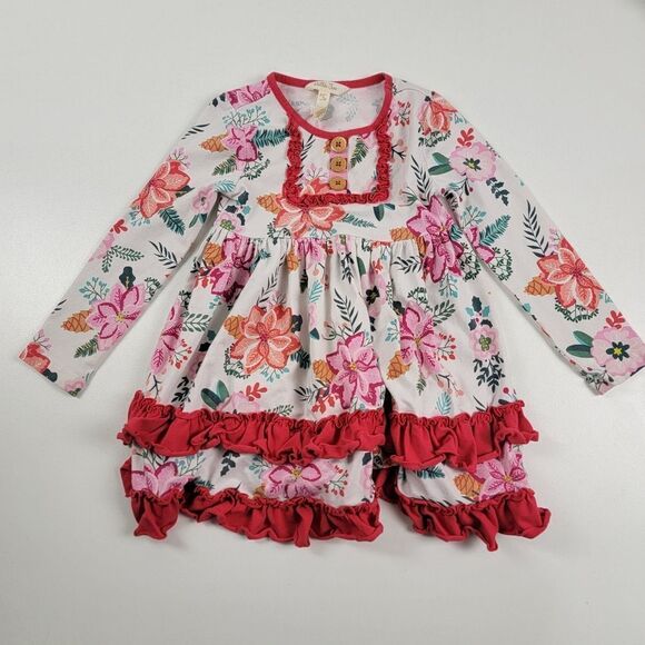 Matilda Jane Red Floral Dress Kids size 4 - Picture 1 of 8
